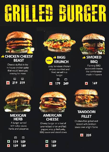 Signature By Biggies Burger menu 