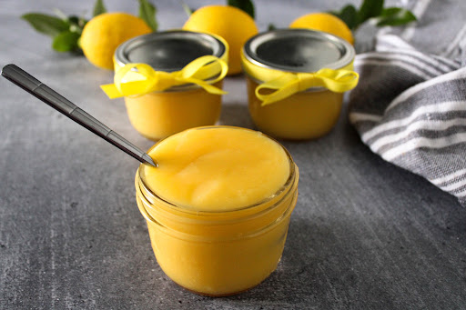 Containers of Easy Peasy Lemon Curd.