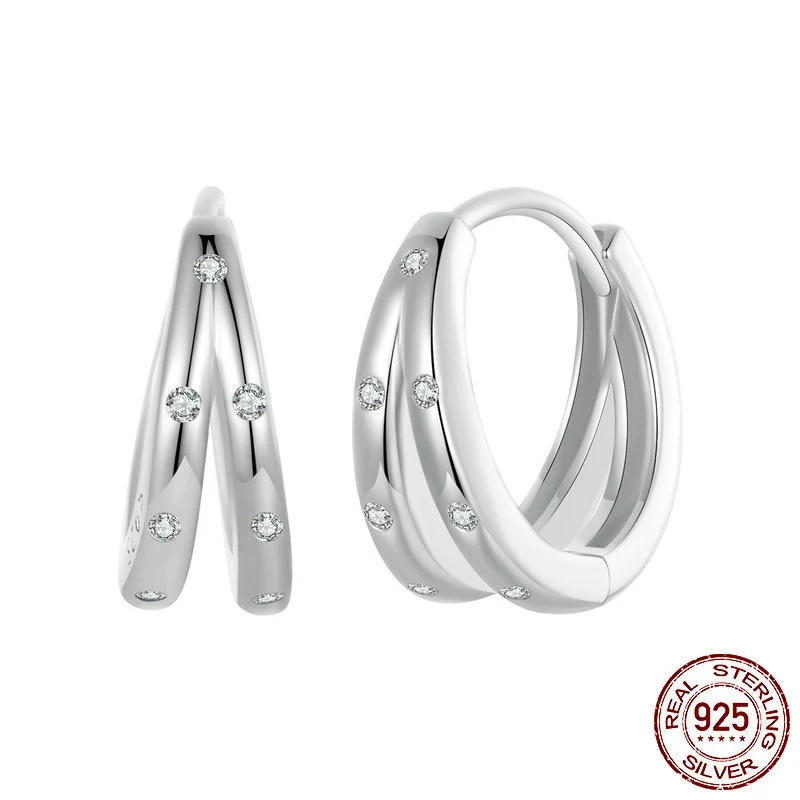 Title 6, Eenvoudige ringoorbellen S925 sterling zilver w...