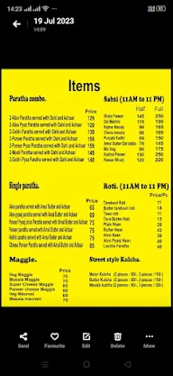 Paratha Platform menu 1