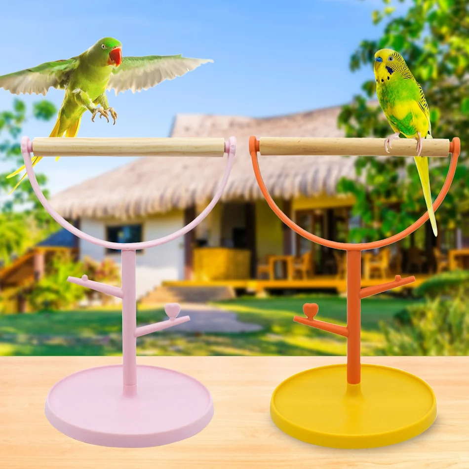 Bird Perch Stand Stand Holder Cage Perch For Parakeets Wooden Portable Tabletop Perch For Parakeets Parrot Cockatiel Bir