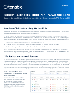 Cloud Infrastructure Entitlement Management mit Tenable CIEM, Datenblatt