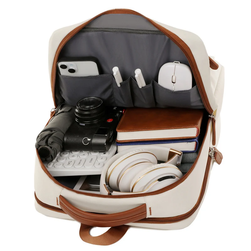 Mochila Oxford de Cor Sólida Grande Capacidade Resistente e Espaçosa para Viagens, Trabalho ou Escola