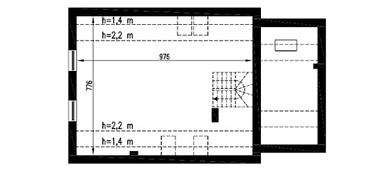 Dla każdego G1 pa - A109G1/1 - Rzut poddasza do indywidualnej adaptacji (57,3 m2 powierzchni użytkowej)