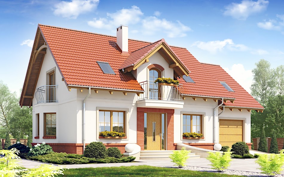 Wizualizacja 3 domu Dom Dla Ciebie 1 w3 z garażem 1-st. A