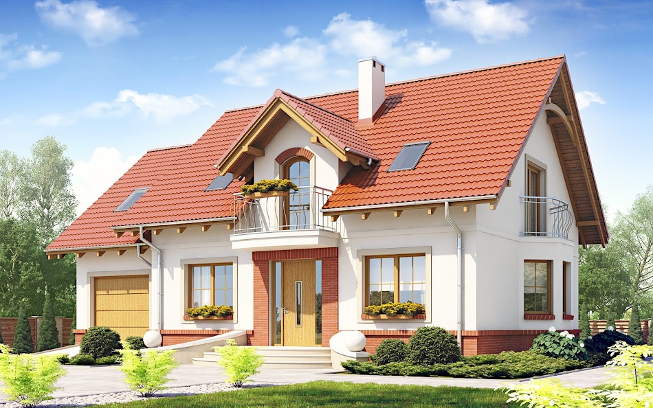 Wizualizacja 3 domu Dom Dla Ciebie 1 w3 z garażem 1-st. A