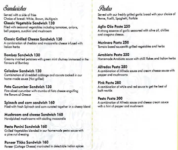 Alfredo's menu 