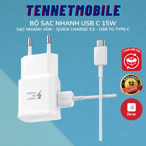 Combo Bộ Sạc Samsung - Củ Sạc Nhanh Samsung 15W Và Dây Cáp Sạc Nhanh Type C Dùng Cho Android