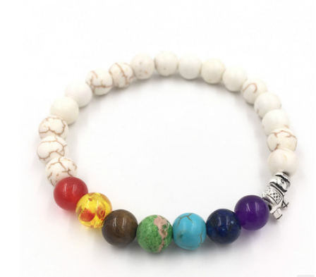 Agate roca fundida de 8 mm energía chakra de piedra volcánica cuentas coloridas pulsera cuerda
