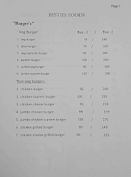 Besties Foods menu 2