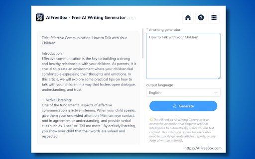 Free Best AI Writing Generator - AIFreeBox