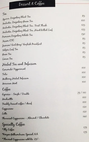 Caperberry Restaurant menu 