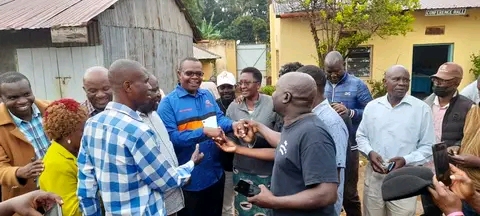 ODM candidate for Busia governor race Paul Otuoma with DAP-K members on July 19, 2022.