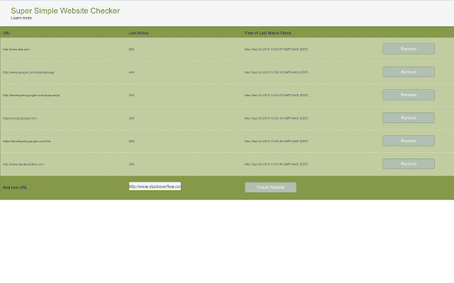 Super Simple Website Checker chrome extension