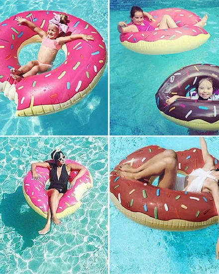 Hot Inflatable Donut Swimming Ring Giant Pool Float Toy C... - 0