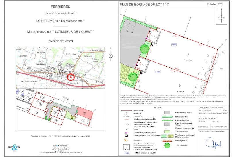  Vente Terrain à bâtir - 458m² à Ferrières (17170) 