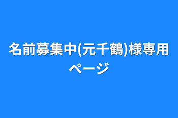 名前募集中(元千鶴)様専用ページ