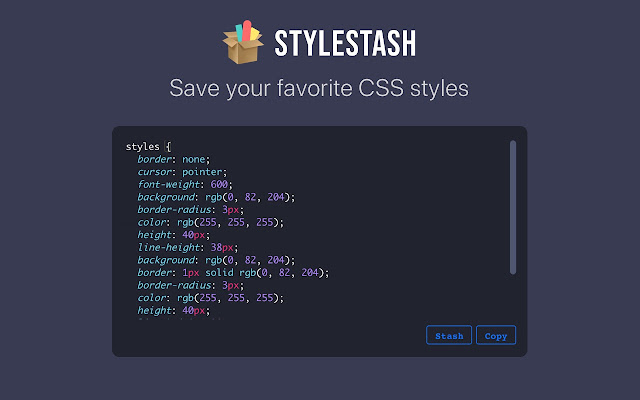 StyleStash: Save your favorite CSS styles