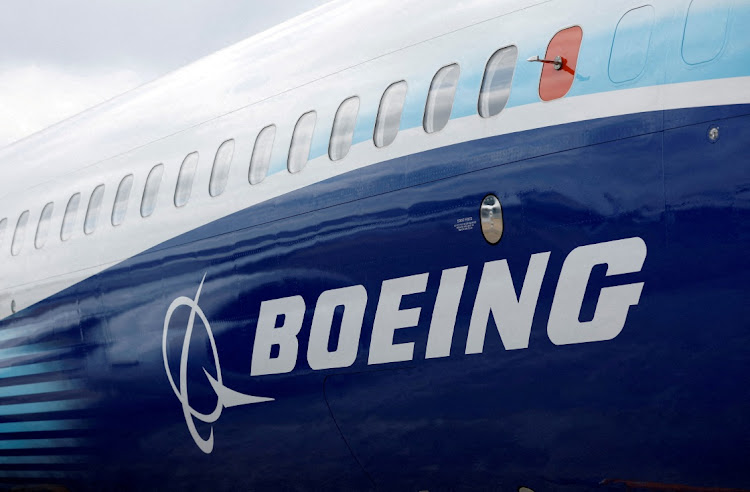 The Boeing logo on a jet at Farnborough International Airshow, in Farnborough, Britain, July 20 2022. Picture: PETER CZIBORRA/REUTERS