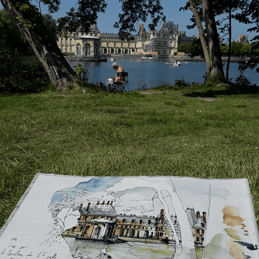 jeanne PAPA aquarelle _ STAGECHATEAU FONTAINEBLEAU 00