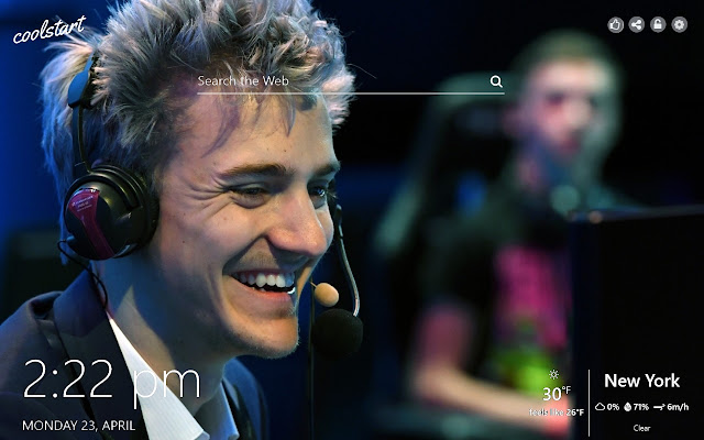 Ninja Streamer Social New Tab Theme