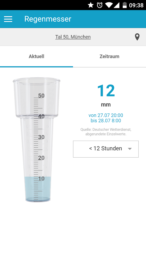 Android application Regenmesser screenshort