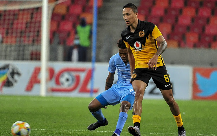 Kearyn Baccus of Kaizer Chiefs and Sizwe Mdlinzo of Chippa United during the DStv Premiership match between Chippa United and Kaizer Chiefs at Nelson Mandela Bay Stadium on October 27, 2020 in Port Elizabeth, South Africa.