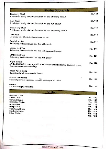 Drosero Cafe & Restro menu 