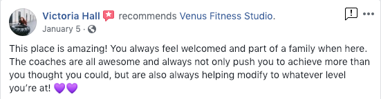 Facebook review for Venus Fitness Studio