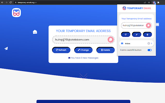 Temporary Email Generator chrome extension