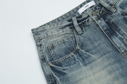 Title 6, Mens Loose-fitting Wide-leg Jeans Contrast Col...