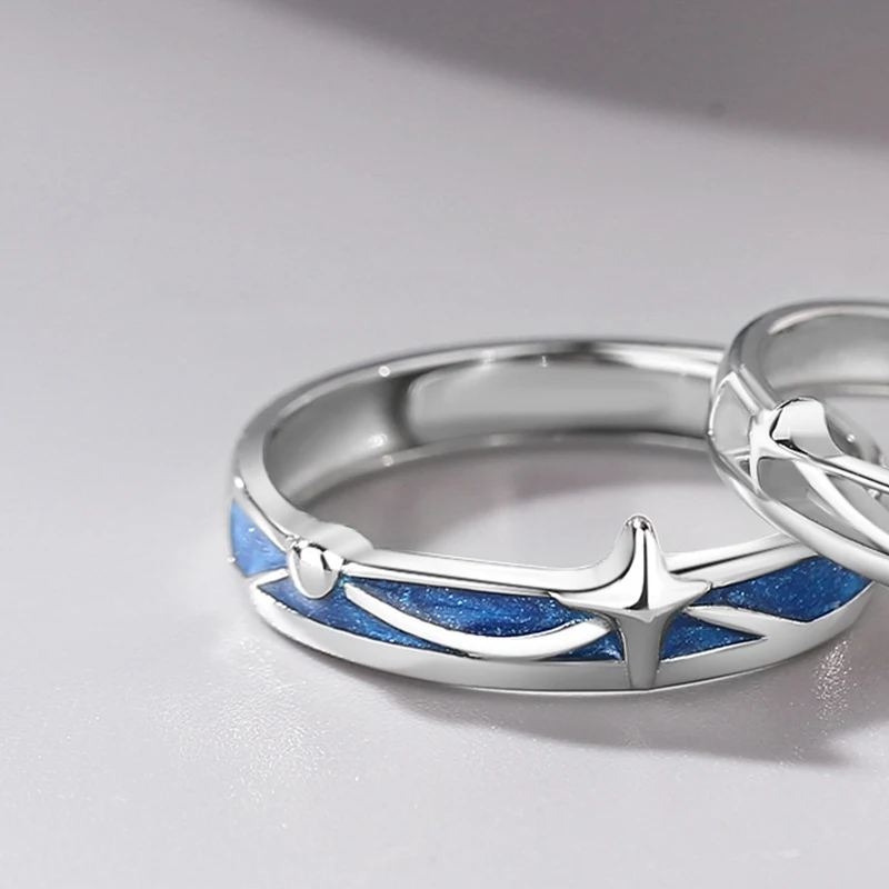 Anneaux de couple Meteor Argent Sterling Émail XINGX Ring