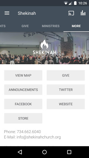 Screenshot Shekinah Church