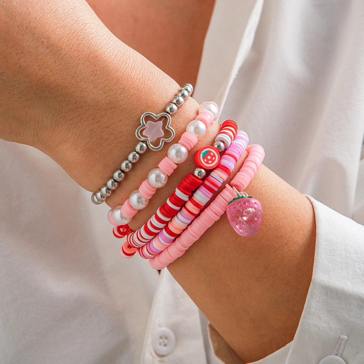 Title 2, Ensemble de bracelets à perles acryliques, doux...
