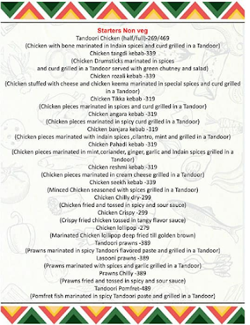 Punjabi Foods menu 