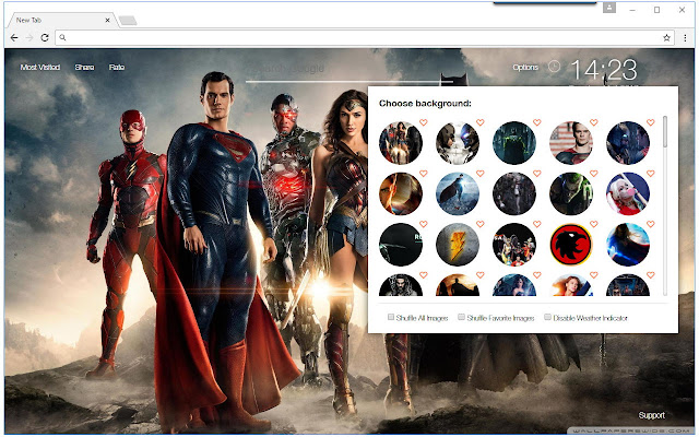 DC Comics Backgrounds New Tab - freeaddon.com logo