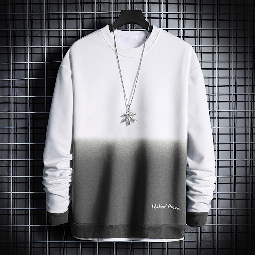 Title 1, Gradient Color Round Neck Loose Pullover Fashio...
