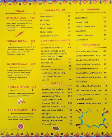 Katani Dhaba Tdi menu 