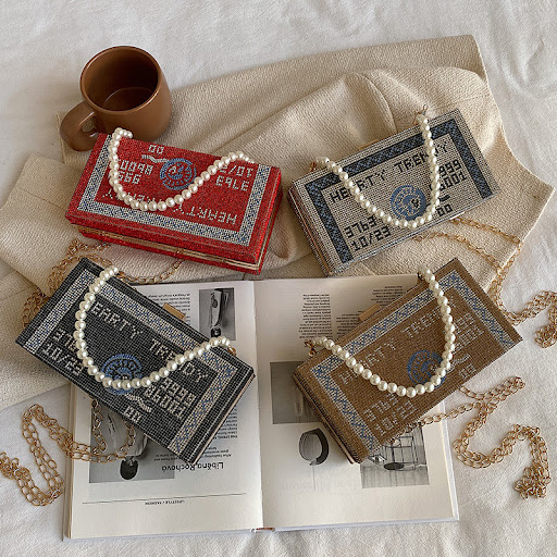 Title 4, Diamond Face Letters Diamond Pearl Beaded Small...