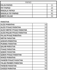 Nanna's Paratha Veg Restaurant menu 8