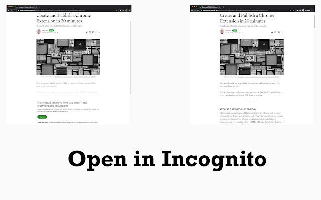 Open in Incognito chrome extension