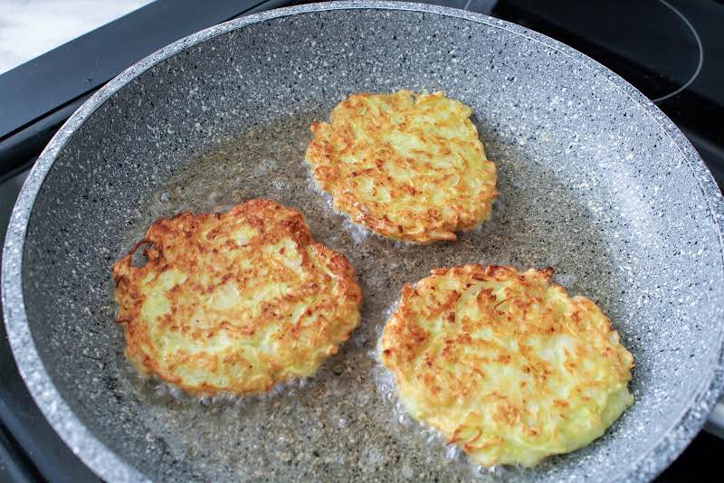 Cooking The Other Side Of The Squash Croquettes.