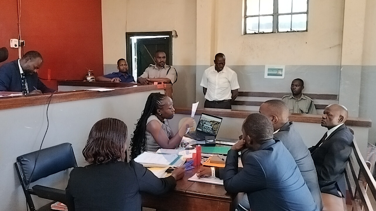 George Onyango Riako (in the dock) at Winam Law Courts where he was charged on April 18, 2024.