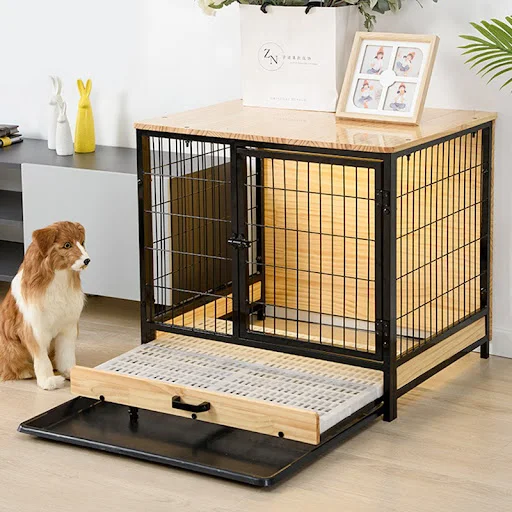 Metal Wooden Puppy Dog Houses Large Small Medium Kennell Prefab Dog Houses Modular Hut Niche Pour Chien Dog Furniture Fg