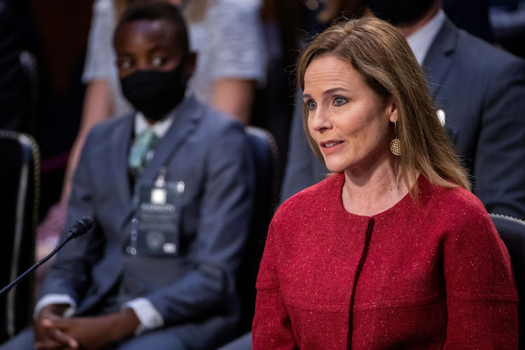 U.S. Supreme Court nominee Judge Amy Coney Barrett speaks during the second day of her confirmation hearing before the Senate Judiciary Committee on Capitol Hill in Washington, D.C., U.S., October 13, 2020.