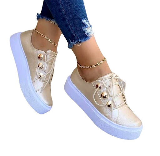 Title 2, White one-foot square-toe loafers, soft platfor...
