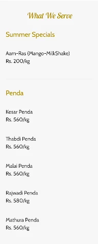 Bansilal Pendawala menu 5