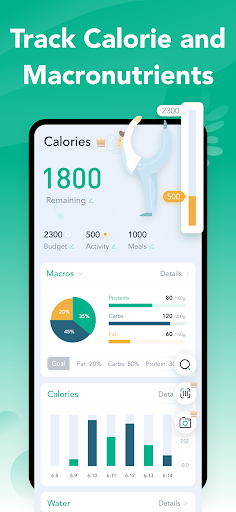 Screenshot Calowise, Easy Calorie Counter