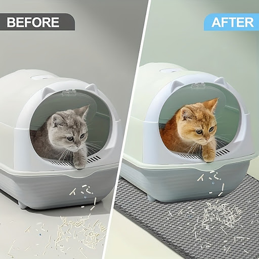 Title 13, Anti Splash EVA Double-layer Cat Litter Mat, tr...