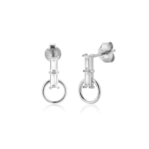 Title 5, Sterling silver white purple black design earri...